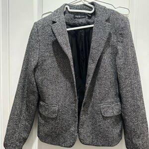 Women's Gray Silk and Wool Blazer